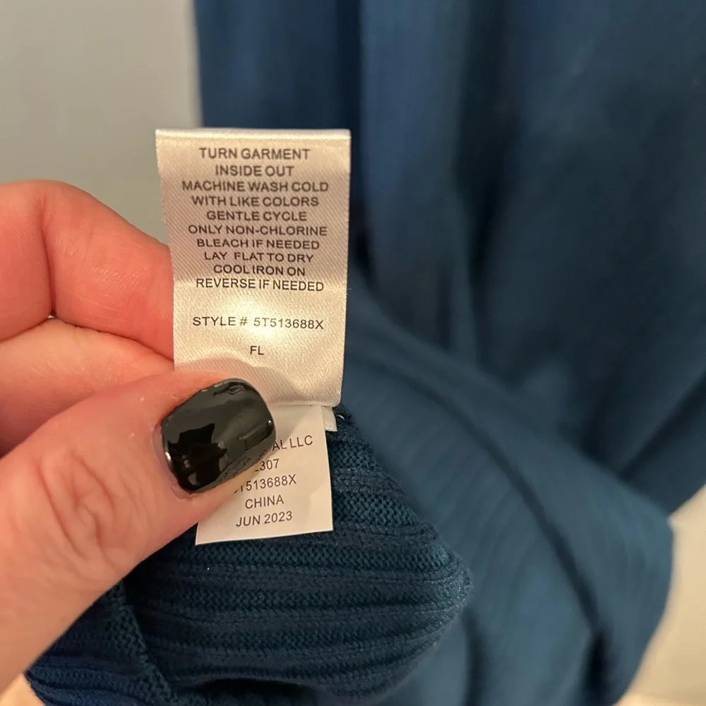 Teal Blue Bodycon Spaghetti Strap Sweater Dress XL - Picture 11 of 14